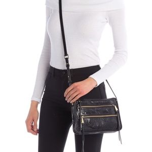 Hobo Mission Leather Crossbody Bag black